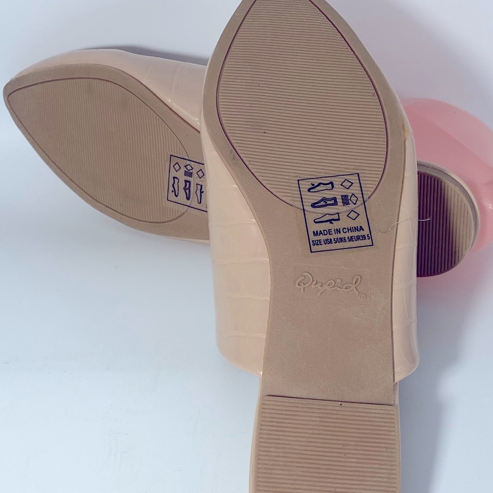 Women’s Lt. Taupe Crocco PU Summer Mules Sz 8.5 NWT - Picture 5 of 6